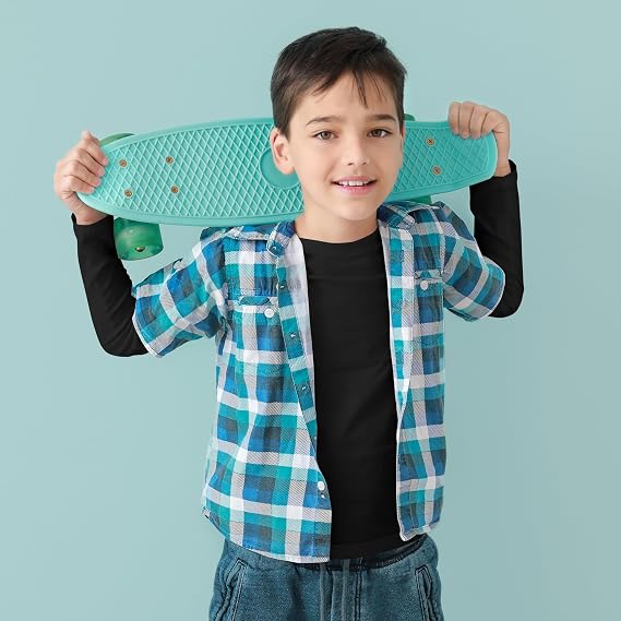 Boys Long Sleeve Cotton Shirts – 5-Pack