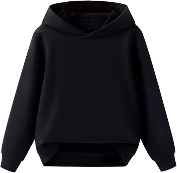 Kids Plain Hooded Pullover Sweatshirt