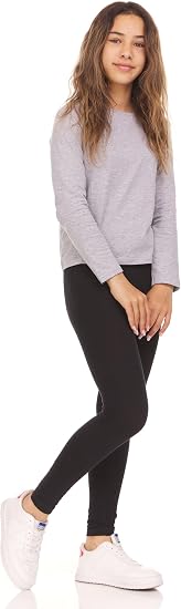 Toddler & Girls Cotton Spandex Leggings – 5-Pack