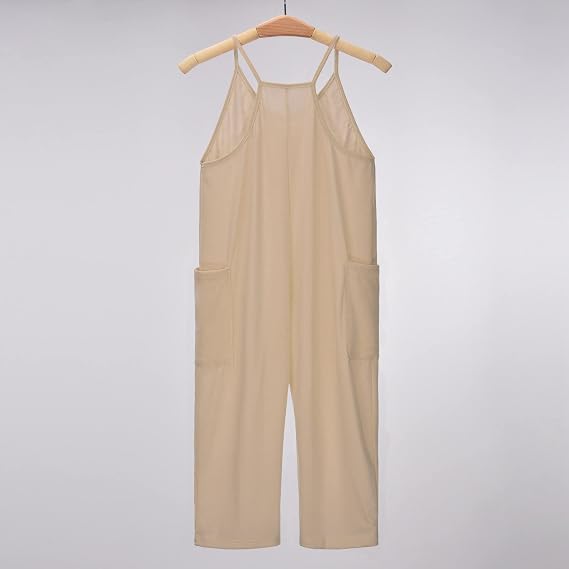 Girls Casual Belted Wide-Leg Romper