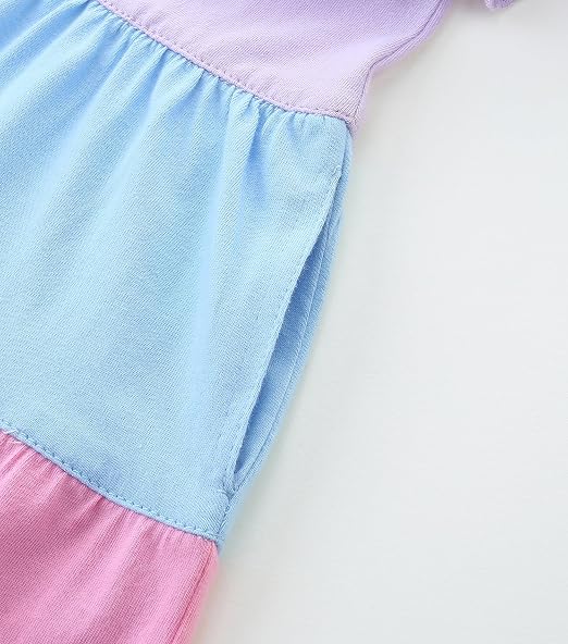 Girls Cotton Ruffle Sleeve Midi Dress