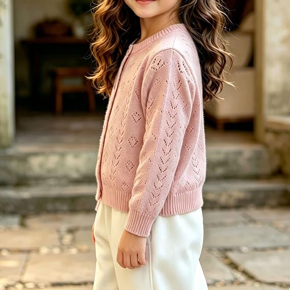 Girls Lightweight Knit Cardigan Sweater