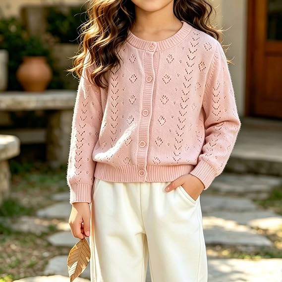 Girls Lightweight Knit Cardigan Sweater