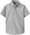 Boys Oxford Striped Short Sleeve Dress Shirt