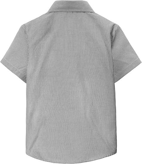Boys Oxford Striped Short Sleeve Dress Shirt