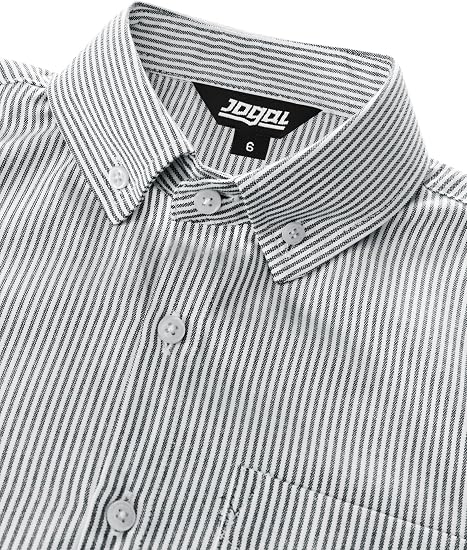 Boys Oxford Striped Short Sleeve Dress Shirt